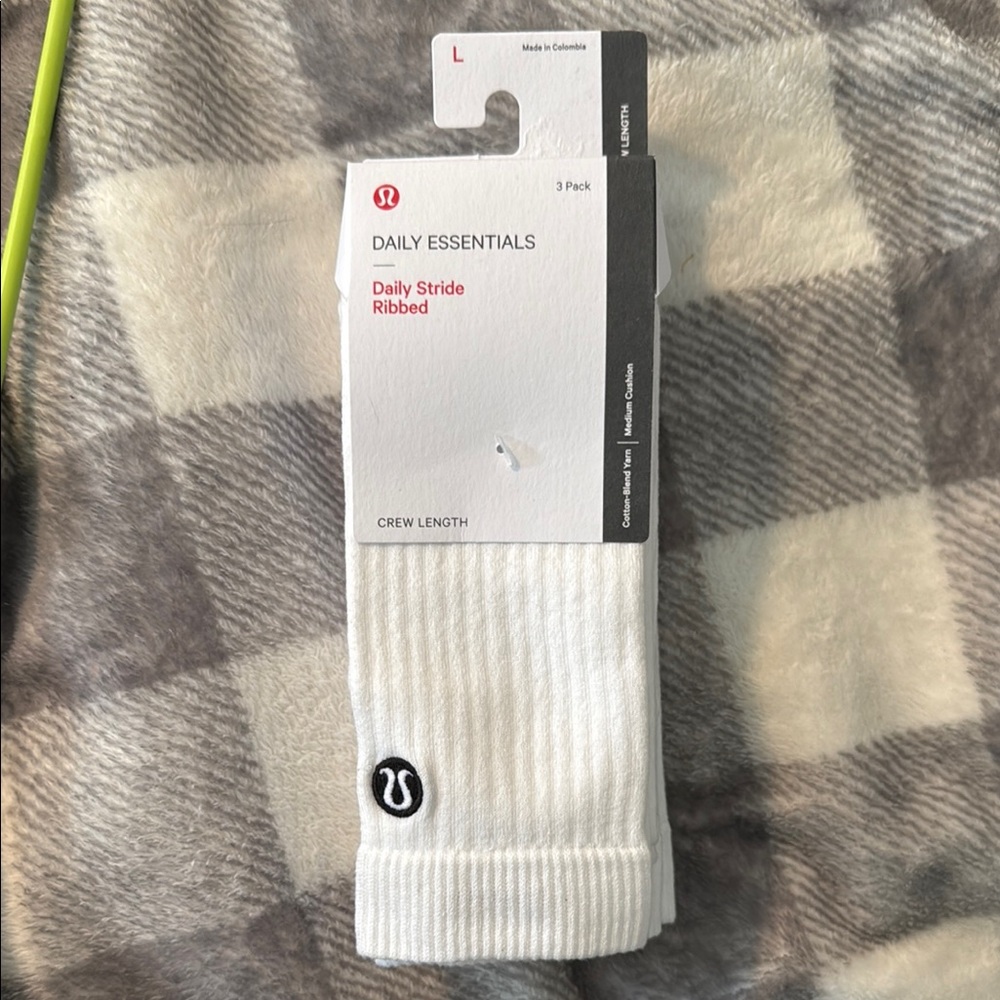 lululemon athletica White Crew Length Socks - 3 Pack